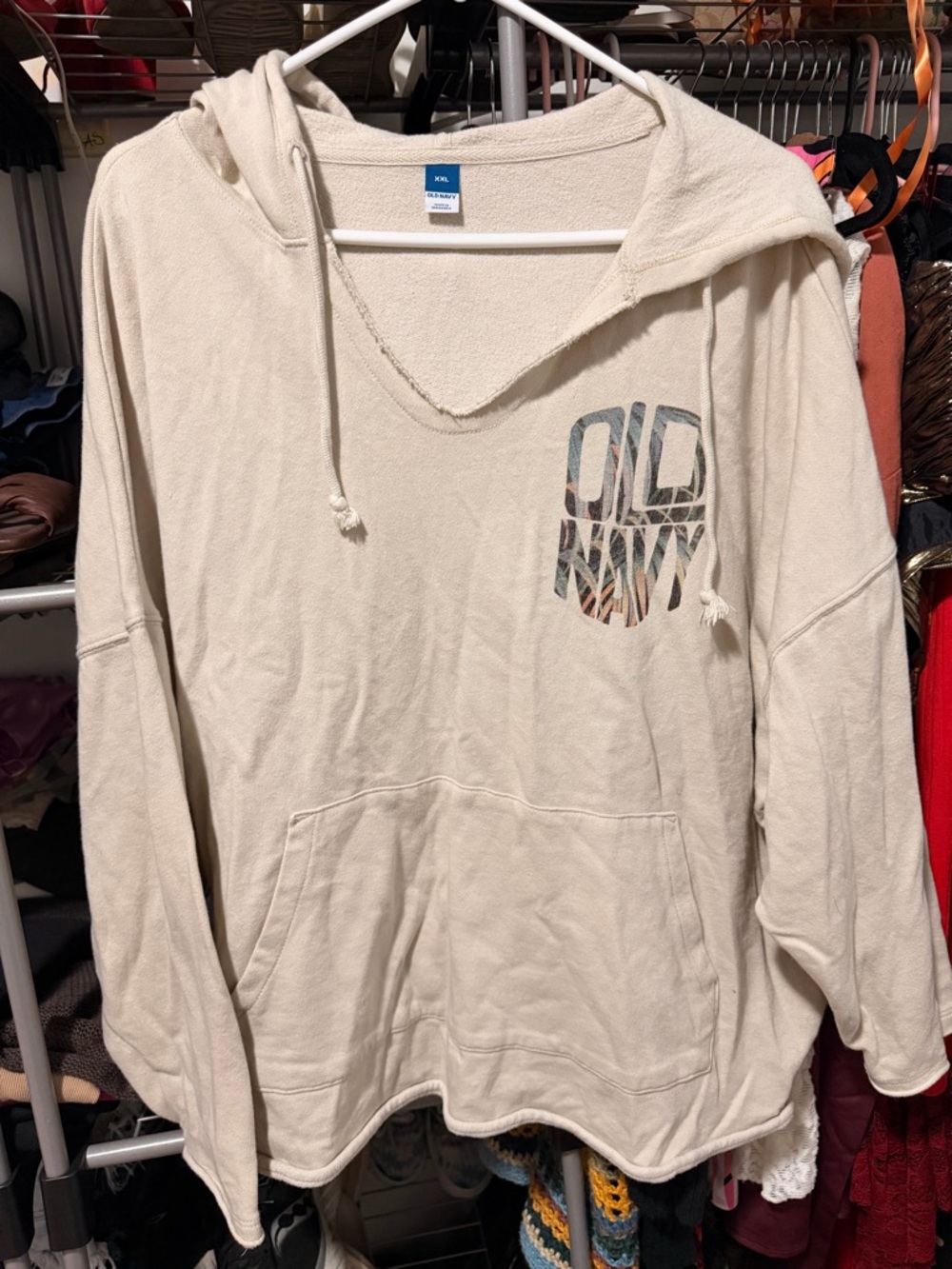 Old Navy Cream Beige Hooded Sweatshirt